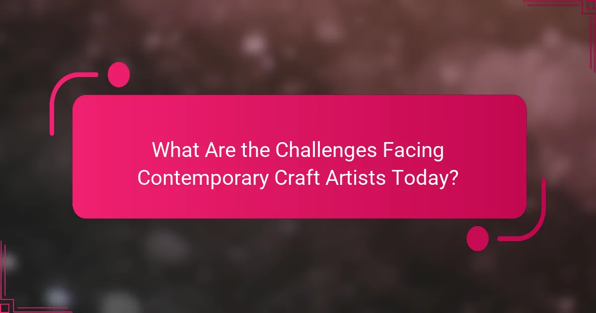 What Are the Challenges Facing Contemporary Craft Artists Today?