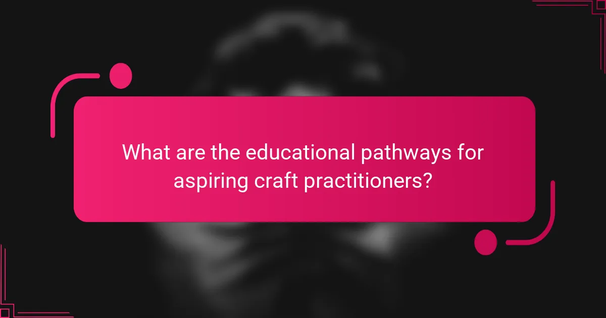 What are the educational pathways for aspiring craft practitioners?