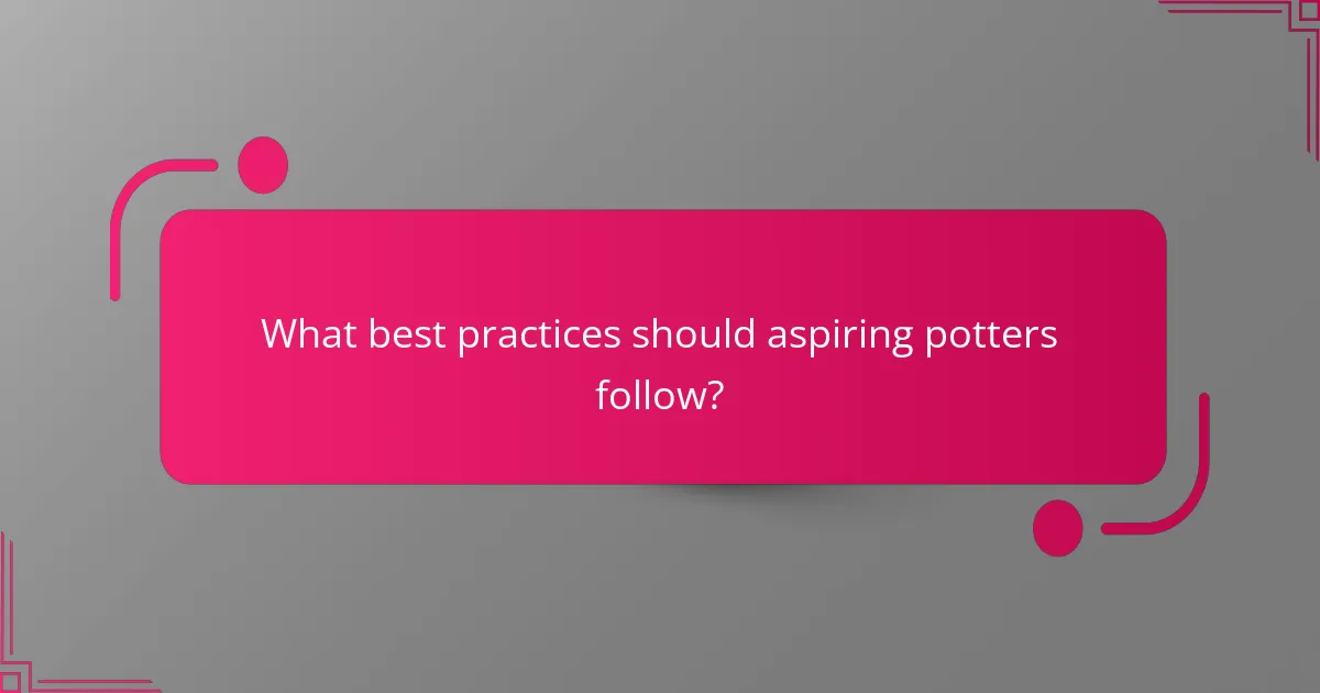 What best practices should aspiring potters follow?