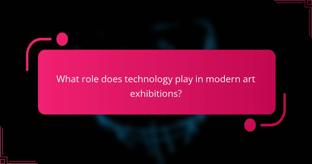 What role does technology play in modern art exhibitions?