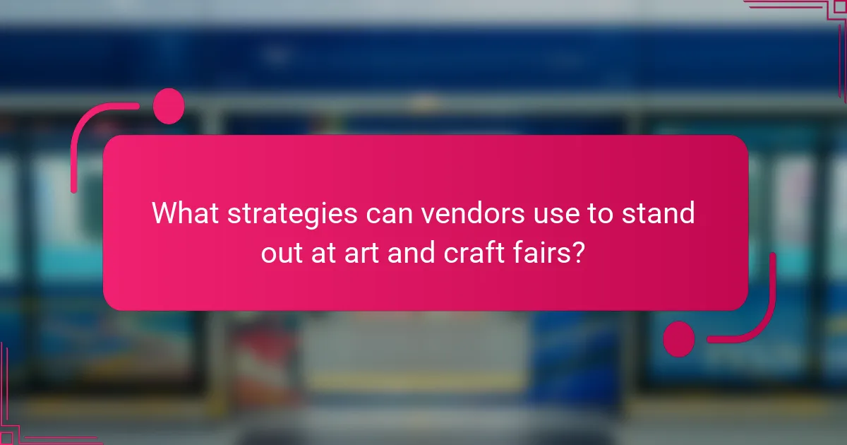What strategies can vendors use to stand out at art and craft fairs?