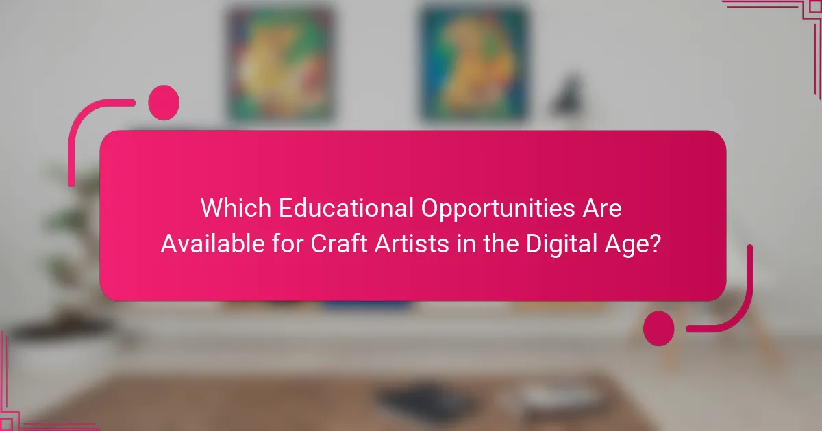 Which Educational Opportunities Are Available for Craft Artists in the Digital Age?