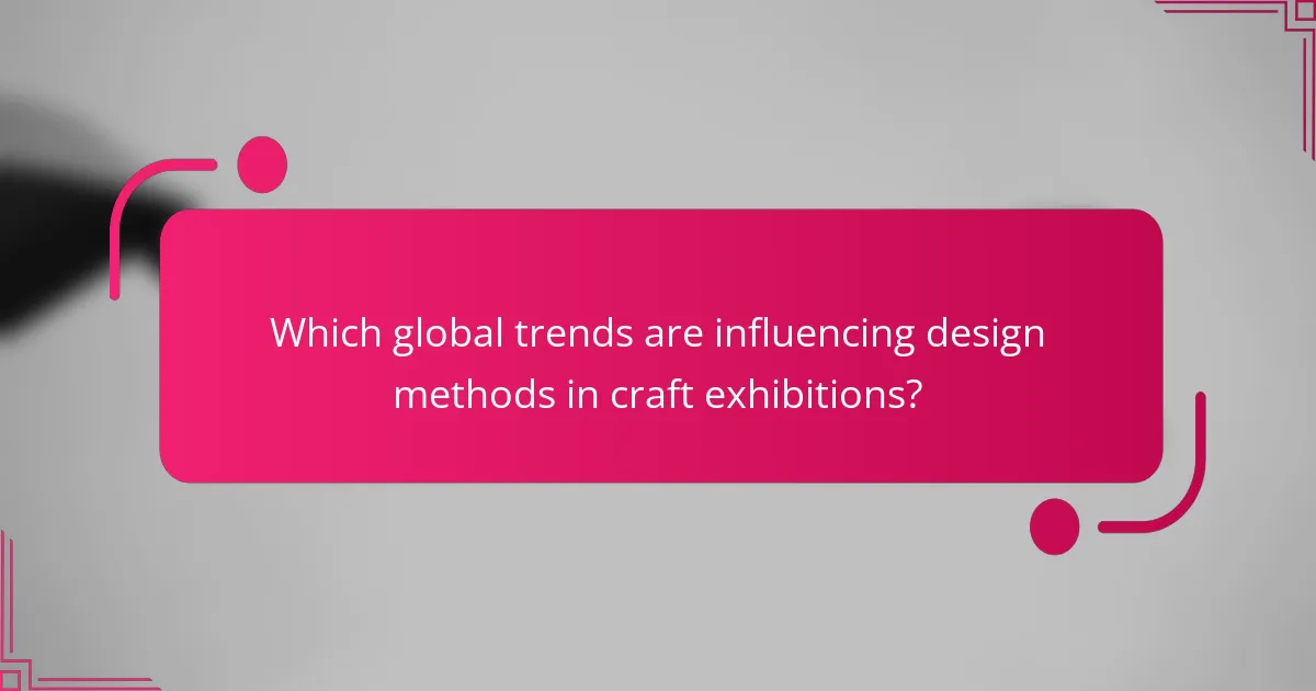 Which global trends are influencing design methods in craft exhibitions?